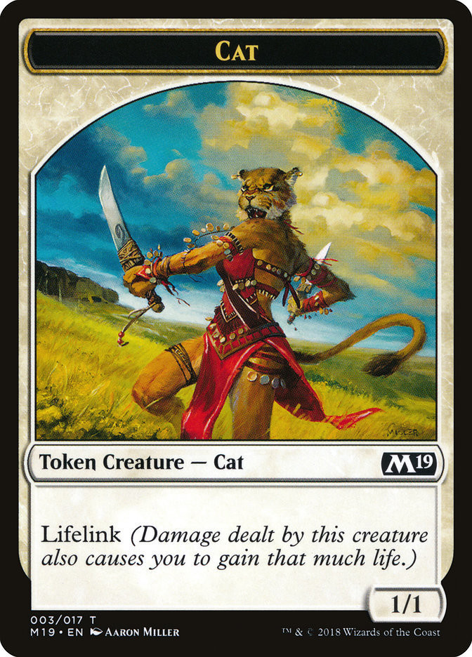 Magic the Gathering MTG Core 2019 Cat Token Light Play English  