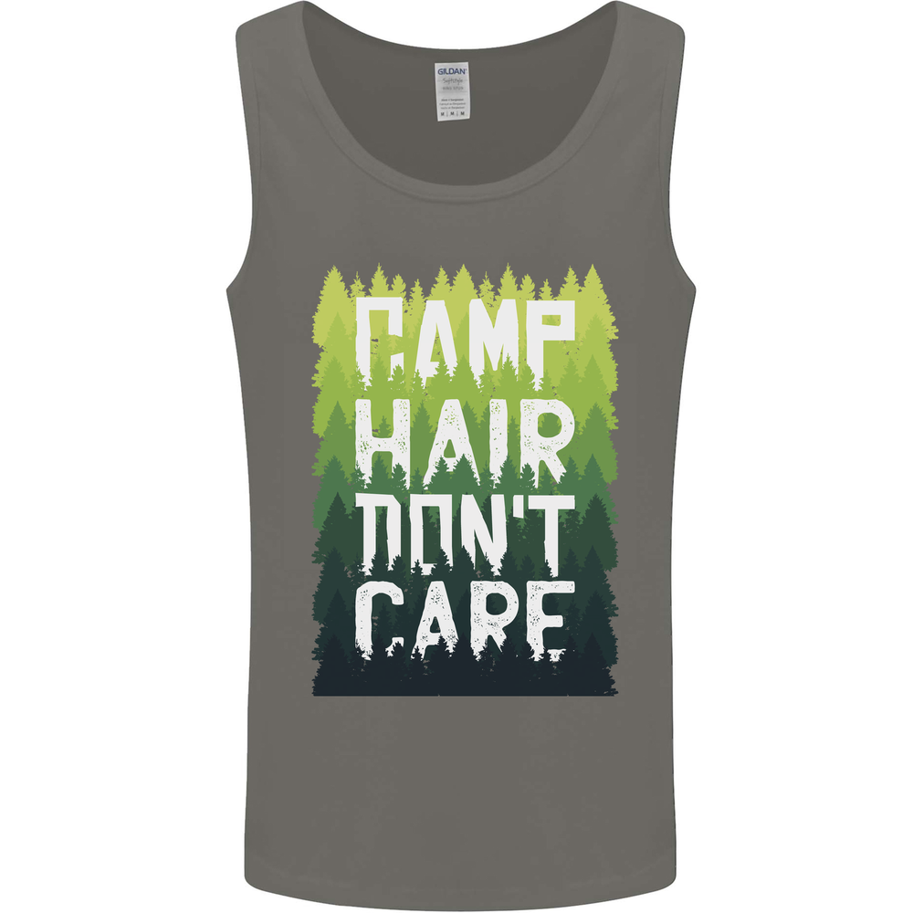 Camp Hair Dont Care Funny Caravan Camping Mens Vest Tank Top