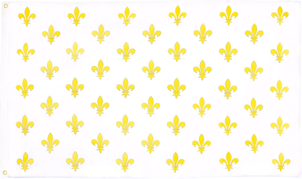 France 3x5 ft White Gold Fleur-de-Lis Royal Flag 100D Polyester
