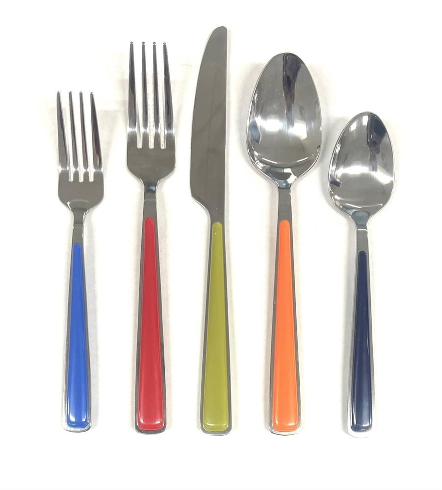 Piece Merengue Flatware Silverware Set, Service for 4, Stainless Steel/ABS, I...