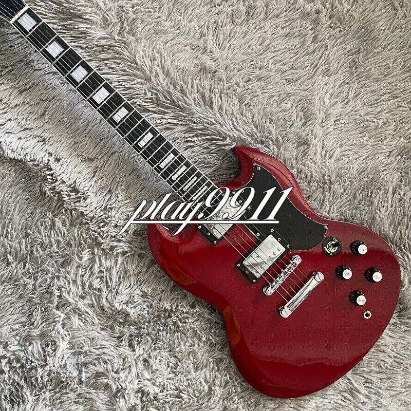 Cherry Red SG 1961 Electric Guitar H-H Pickups Black Pick Guard Chrome Hardware