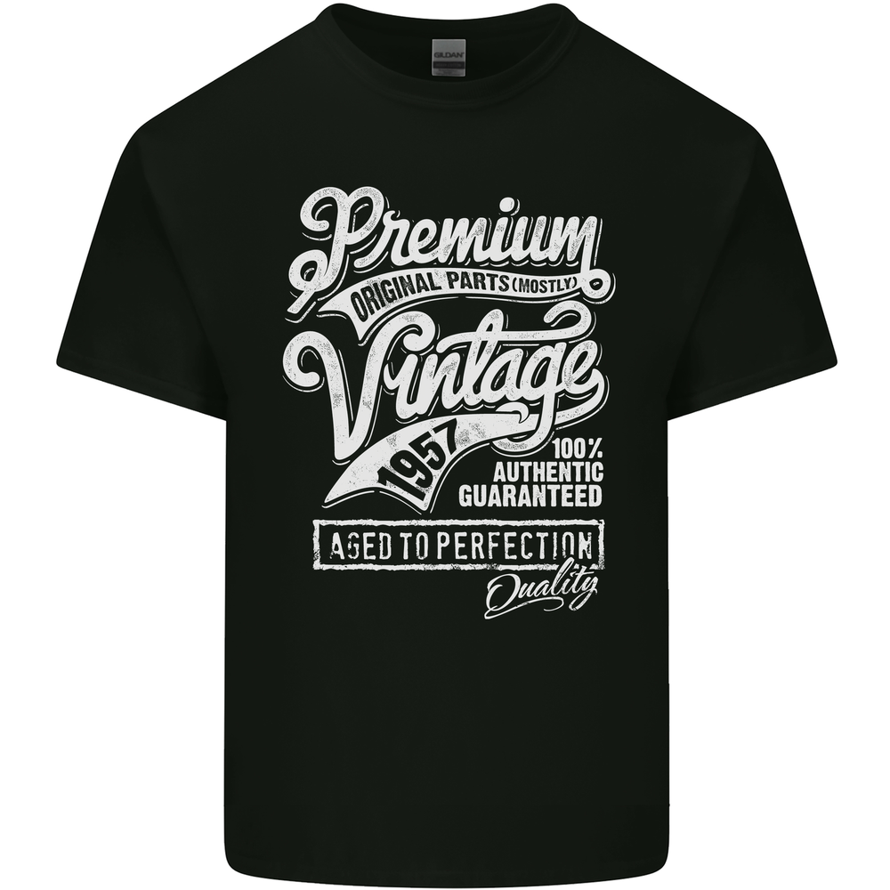 Aged to Perfection Vintage 66th Birthday 1957 Mens Cotton T-Shirt Tee Top