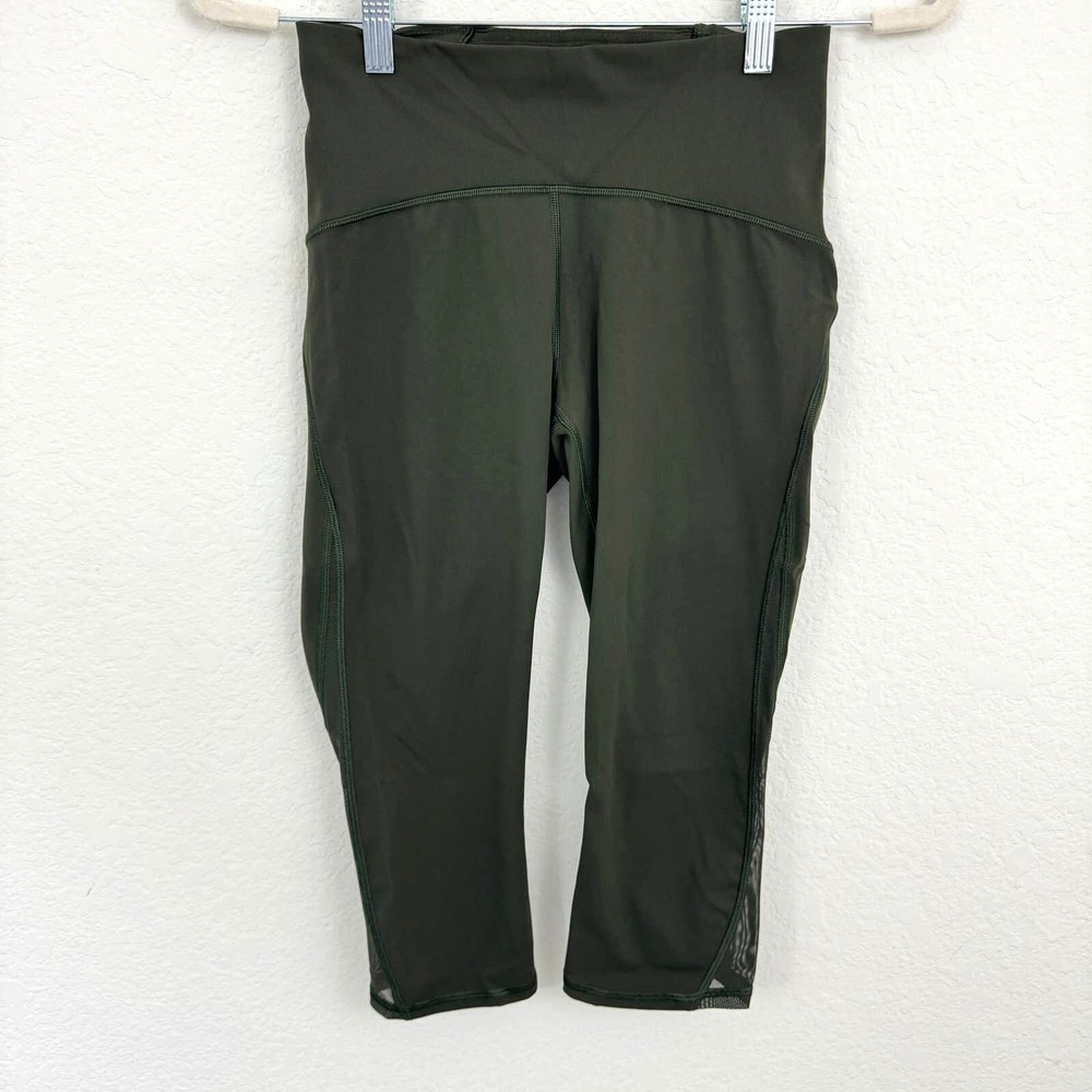 Lululemon Women's Train Times Crop 17 Legging Pants Dark Olive Green Size 6