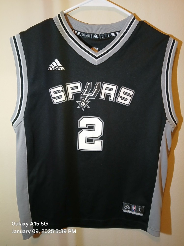Adidas Kawhi Leonard San Antonio Spurs NBA Black #2 Jersey Youth 14-16 Large