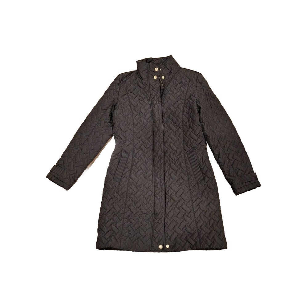 Cole Haan Signature Quilted Belted Coat in Black (WITHOUT THE BELT). Size Medium
