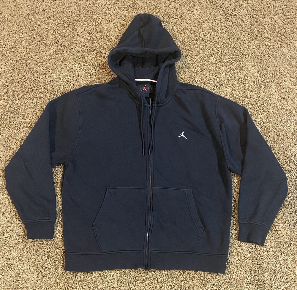 Mens Jordan Zip Up Hoodie Black Size Large. (9)