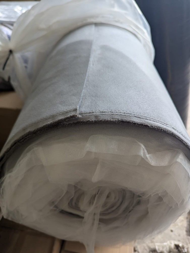Grey Suede FlexIble Stretch Lining - 2mm Scrim Foam Fabric (1.45m Wide Roll)