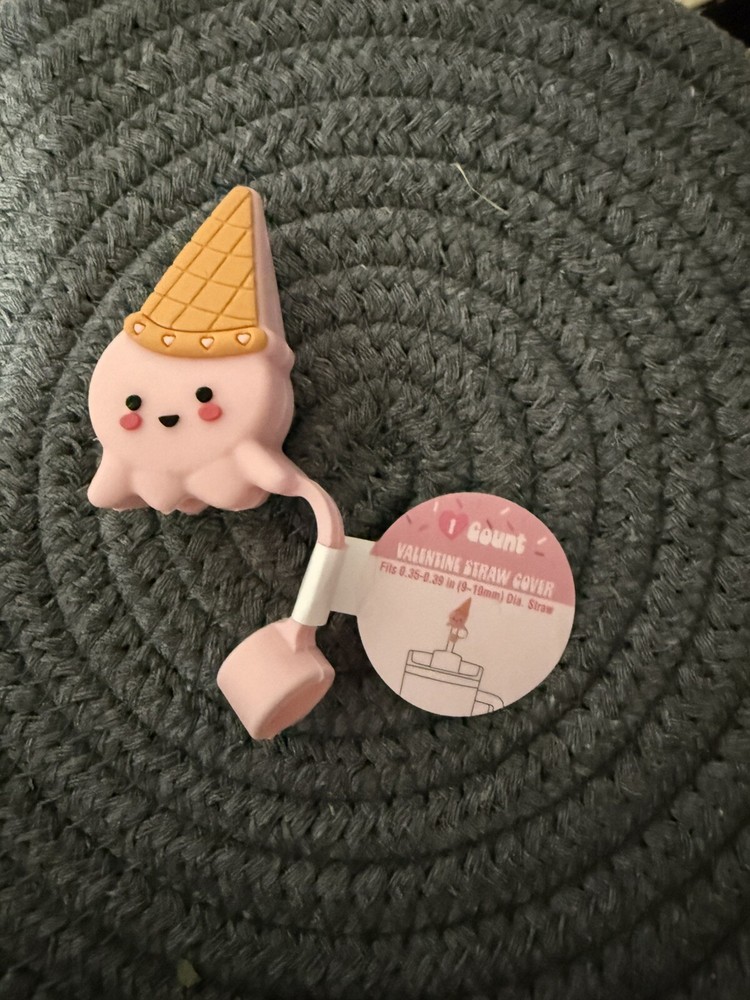 Target Ice Cream Cone Straw Cover Topper for Stanley/Tumbler Valentine’s Day NWT