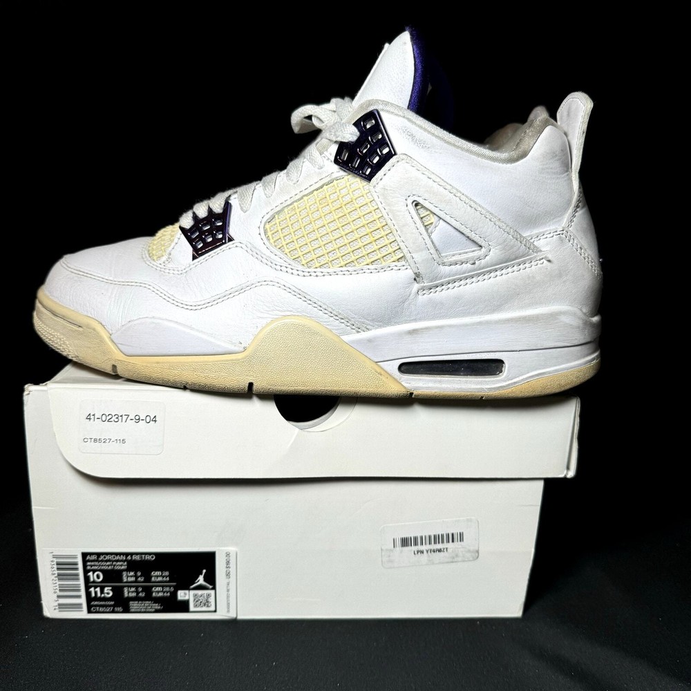 Size 10 - Nike Air Jordan 4 Retro Purple Metallic 2020 Men's Shoes - CT8527 115