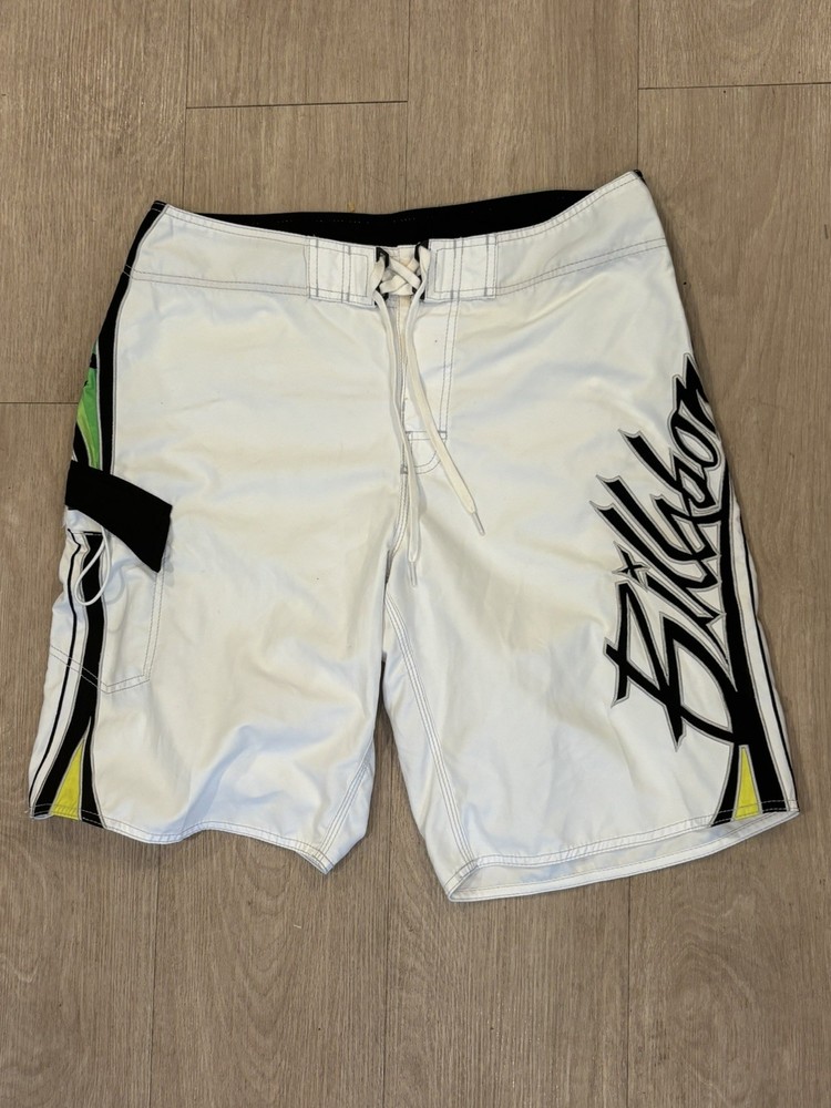 Vintage Billabong Board Shorts Size White Mark Occhilupo Surfing Y2K - Size 34