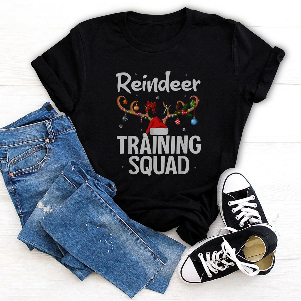 Christmas Running Funny Reindeer Training Squad Team Family T-Shirt