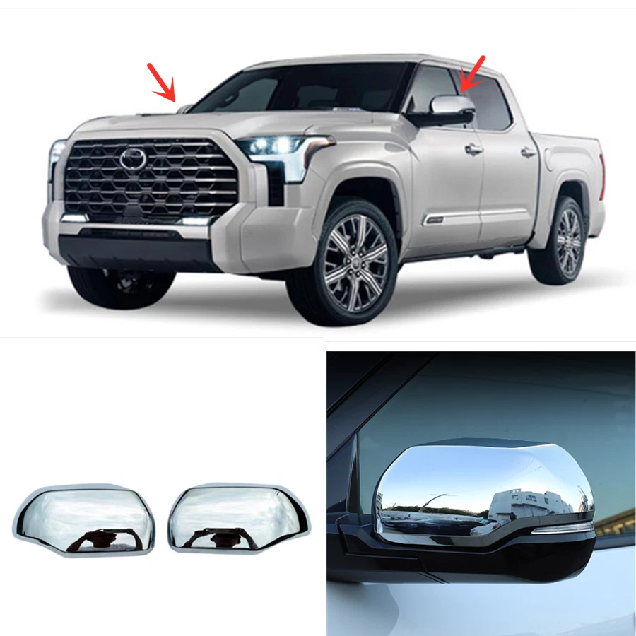 2022-2024 Toyota Tundra Chrome Side Mirror Cover Trim 2-Piece Set