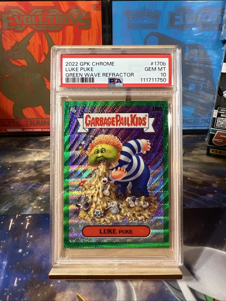 2022 GPK Chrome Luke Puke Green Wave Refractor #/299 PSA 10 Gem Mint