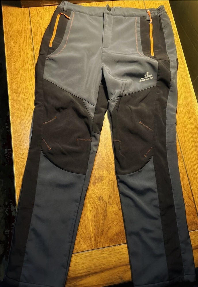 Kwaikjian Wind Stopper Fleece Riding Pants Men’s Size XXXL Black Gray Warm