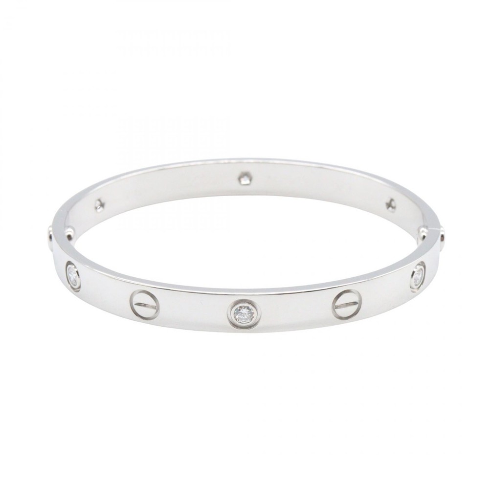 CARTIER Love 6P Diamond Bracelet 18KWG White Gold Used Women #16