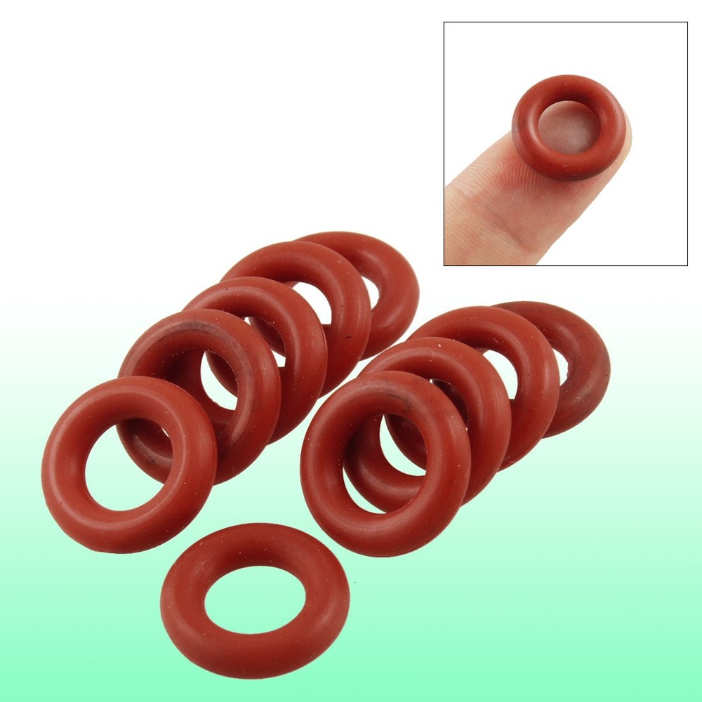 10 Pcs Brick Red Silicone O Ring Seal Gaskets 8mm x 15mm x 3.5mm