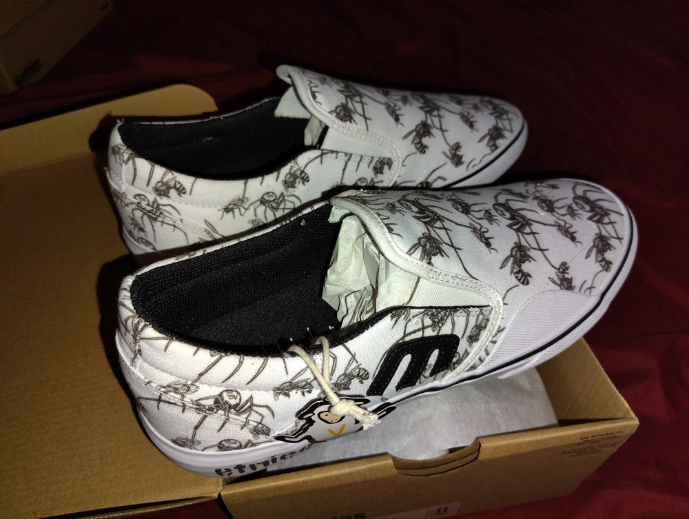 Etnies Marana Slip On x Bones White Black Size 11 New In Box