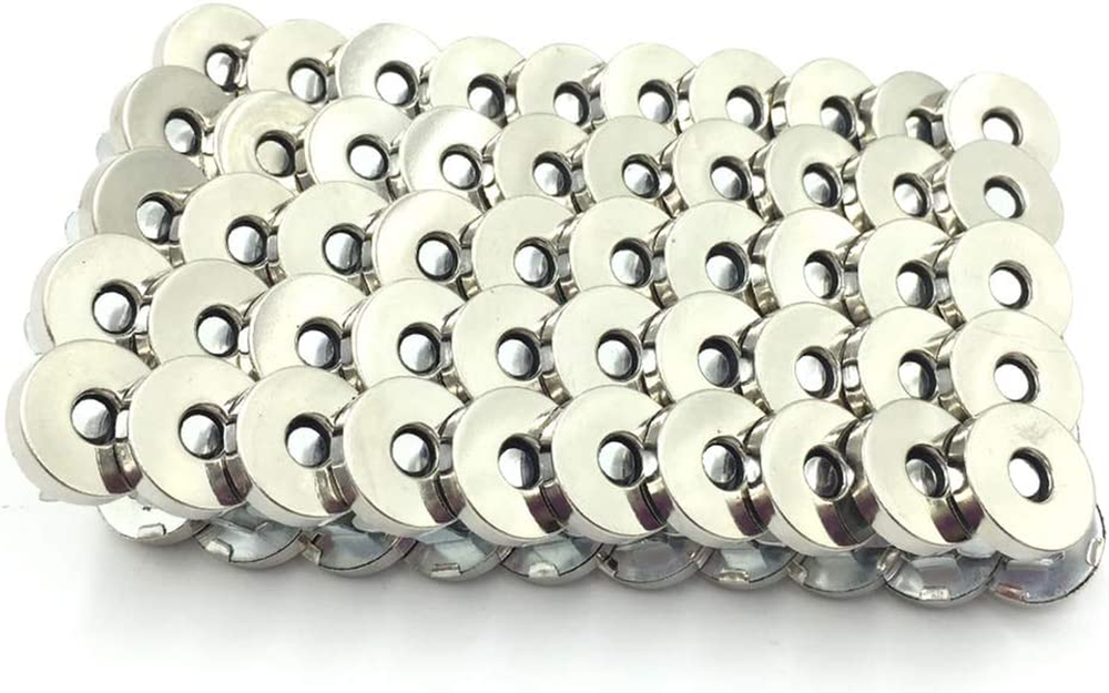 100 Sets Silver Tone Magnetic Purse Snap Clasps Button/Great for Closure Purse H