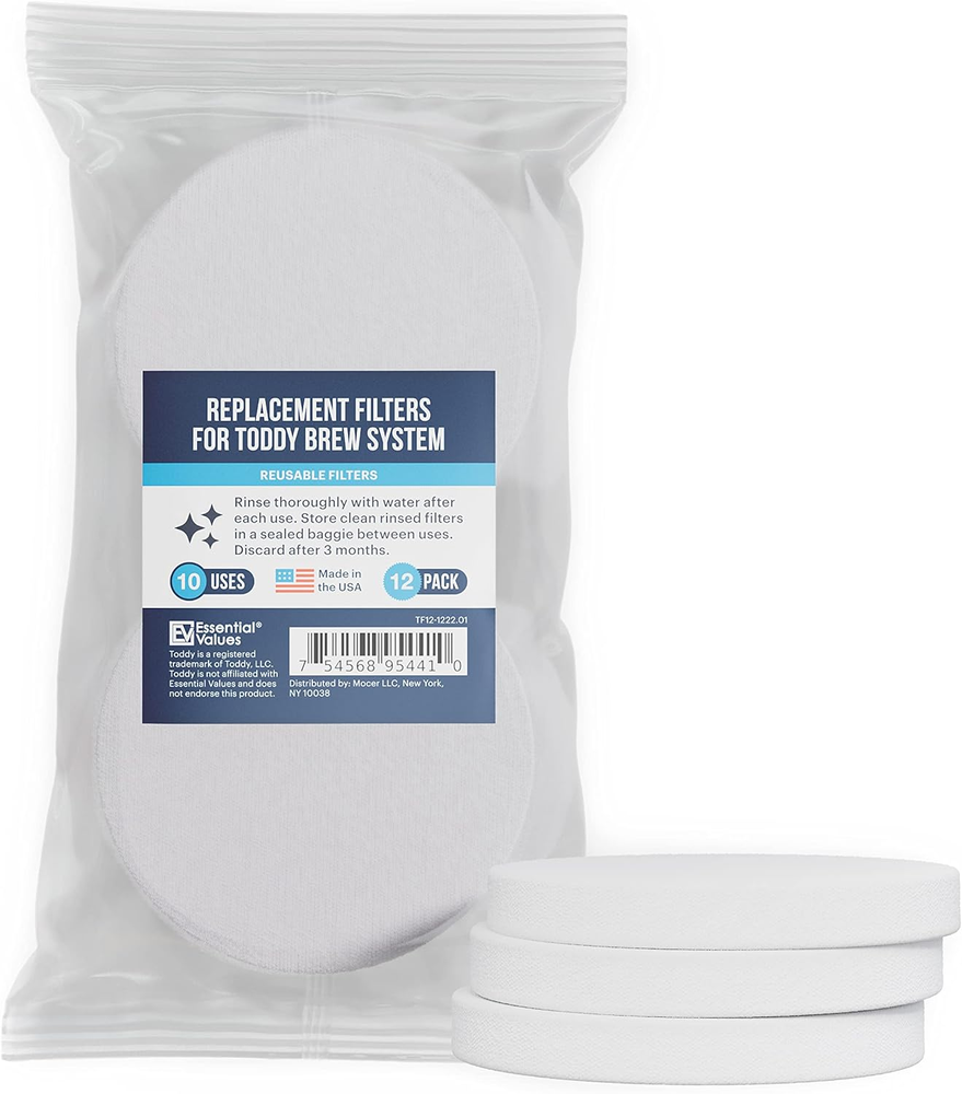 12-Pack Toddy Filter Replacement, Coffee Filters - Reusable Coffee Filters - Rep