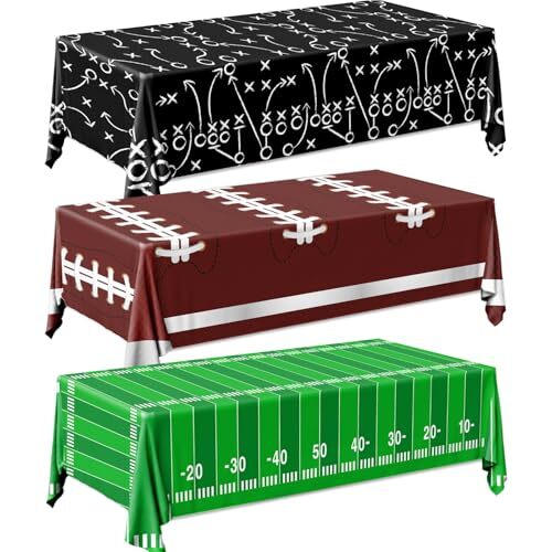 Touchdown Football Party Tablecloth - Disposable Plastic Decorations  