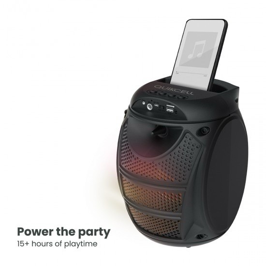 Quikcell Wireless Party Speaker with Light Show and 15+ Hour Battery Life