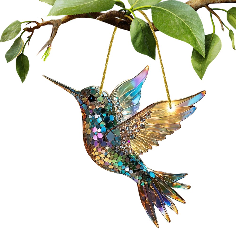Hummingbird Suncatcher Hummingbird Acrylic Stained Glass Style Window Decor