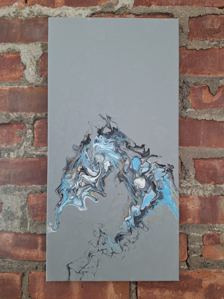 Original Acrylic Pour Painting Abstract Art signed canvas