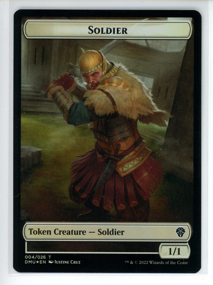 SOLDIER // ELEMENTAL DOUBLE-SIDED TOK Dominaria United FOIL #4//11 DMU(NM+)(MTG)-image