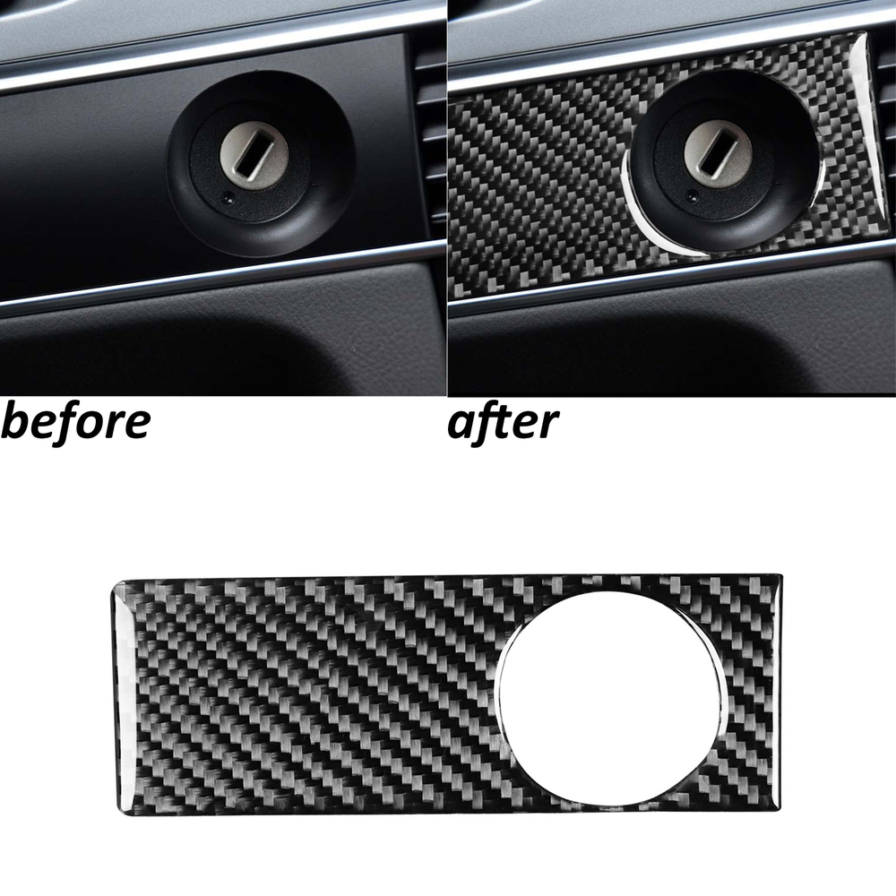 Real Carbon Fiber Ignition Switch Keyhole Panel Trim For Audi A6 S6 C6 2005-2011