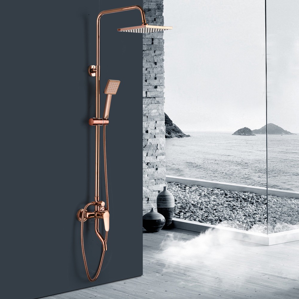 Luxury Rainfall Shower Head and Wall Mounted Mixer Valve Combo Set