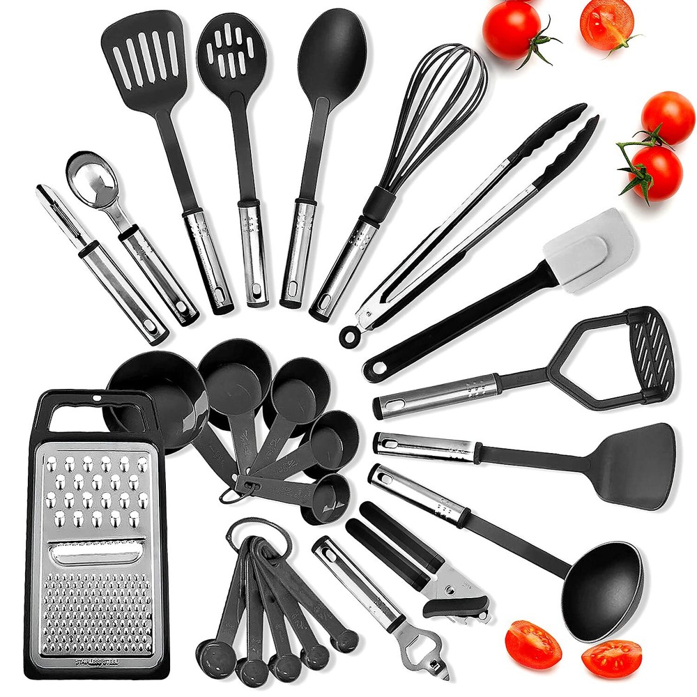 Kitchen Utensils Set - 24 PCS Nylon Cooking Utensils Set, Kitchen Spatula Set...