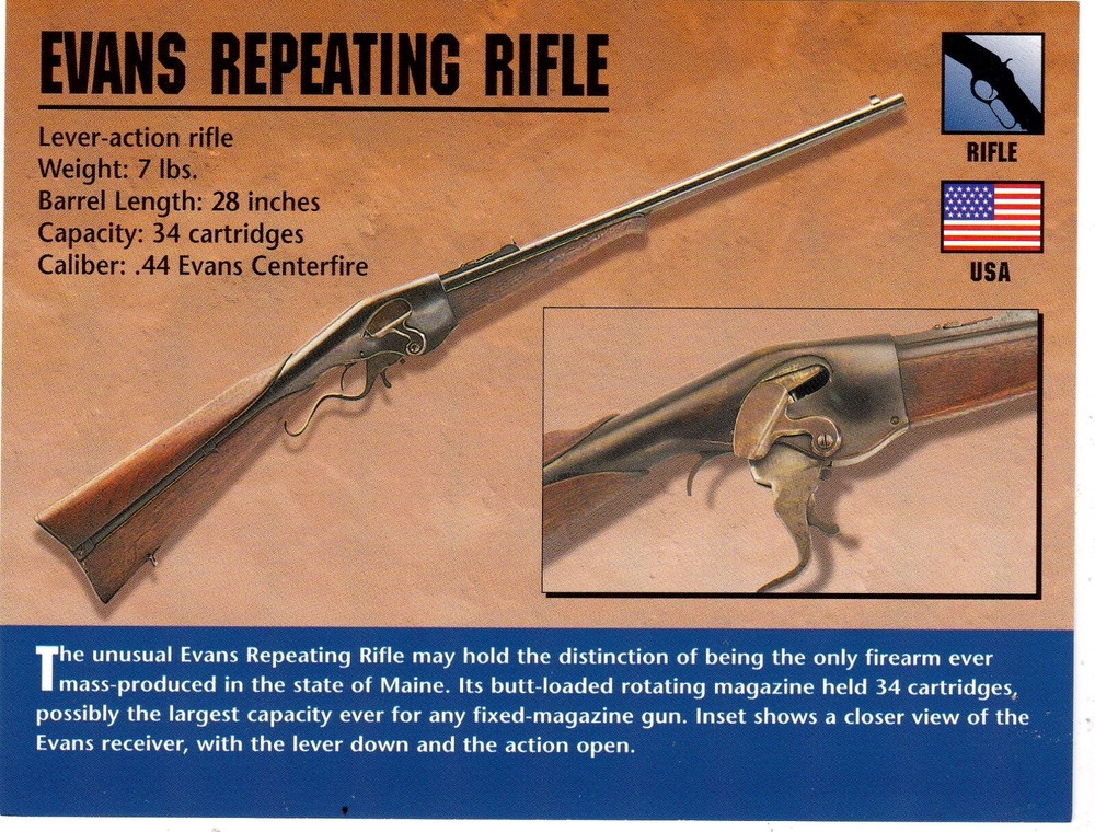 Evans Repeating Rifle Classic Firearms Photo Card u