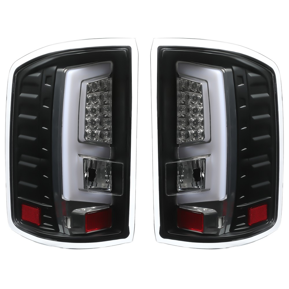 Black LED Bar Tail Lights Lamps Clear For GMC Sierra 1500 2500 3500 2014-2018
