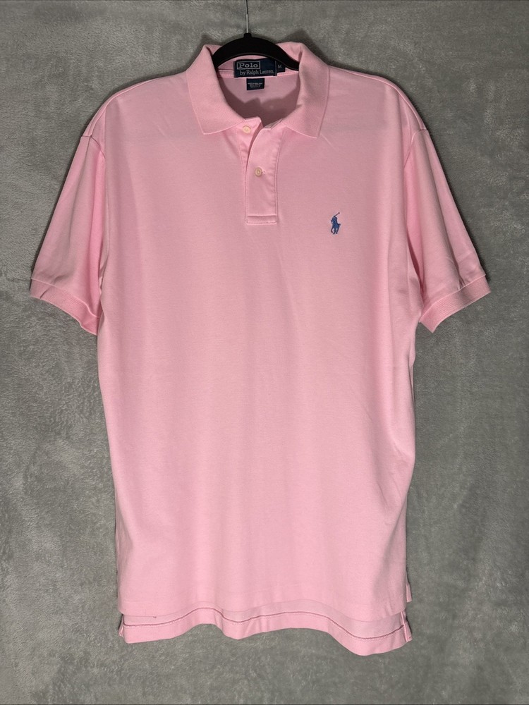 Polo Ralph Lauren Men's Classic Fit Shirt Pink, Short Sleeve, Size Medium