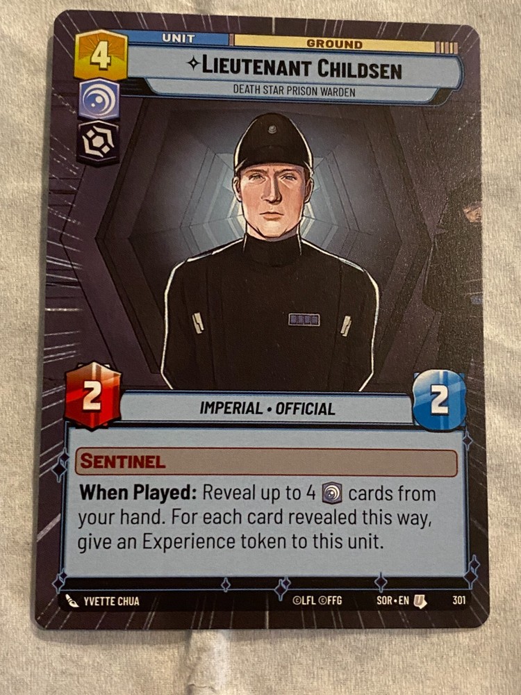 STAR WARS UNLIMITED TCG SoR LIEUTENTANT CHILDSEN Hyperspace Card NM