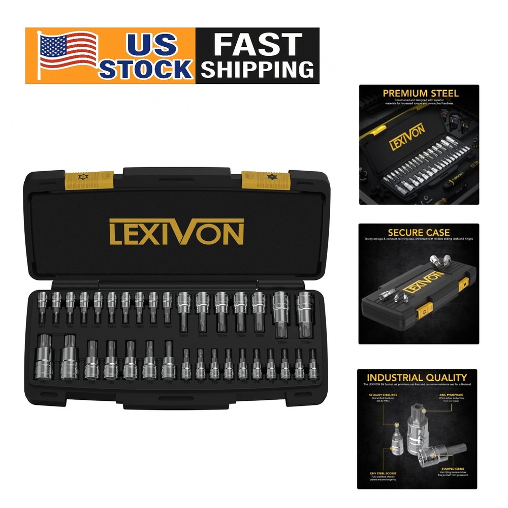 Premium 34-Piece Torx Bit Socket Set – Anti-Rust Finish & Durable Storage Case