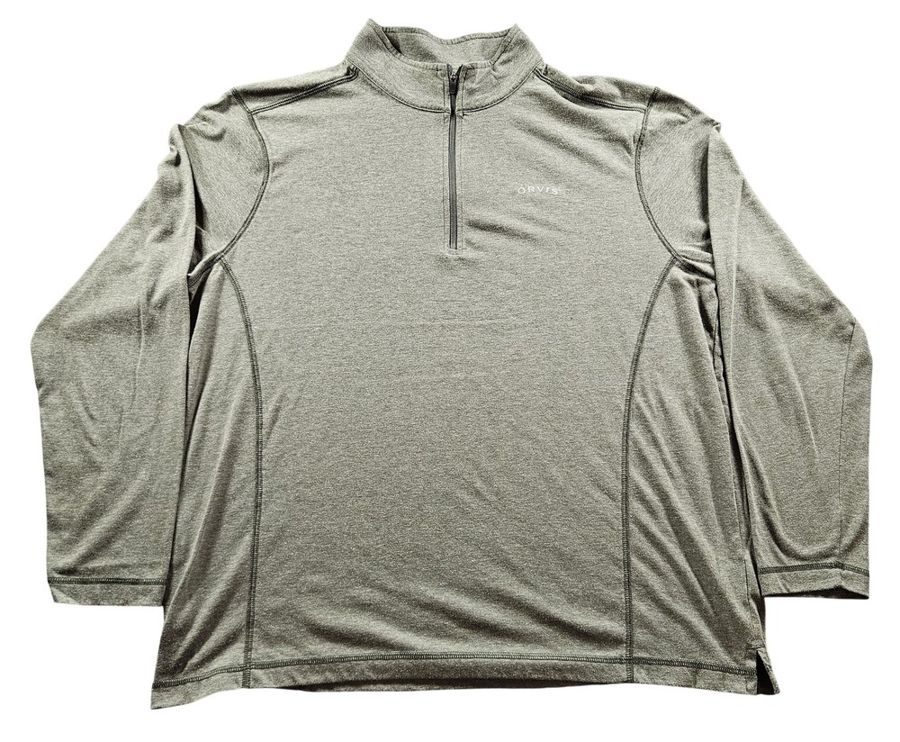 Orvis Pullover Mens Large Quarter Zip Performance Shirt Long Sleeve Outdoor