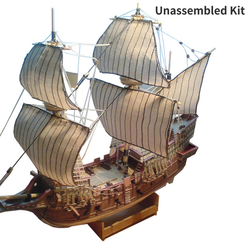 Galeon Golden Hind 1/100 Scale Unassembled Sail Battleship Paper Model Craft Kit