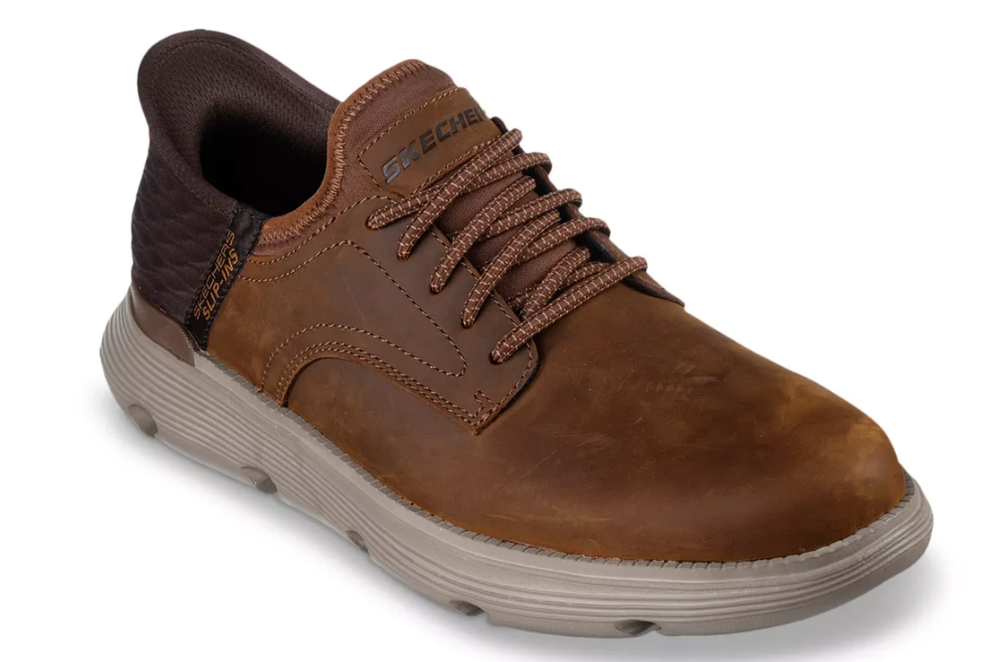 Skechers Hands Free Slip-Ins Garza Gervin Oxford Men's Color Dark Brown Medium
