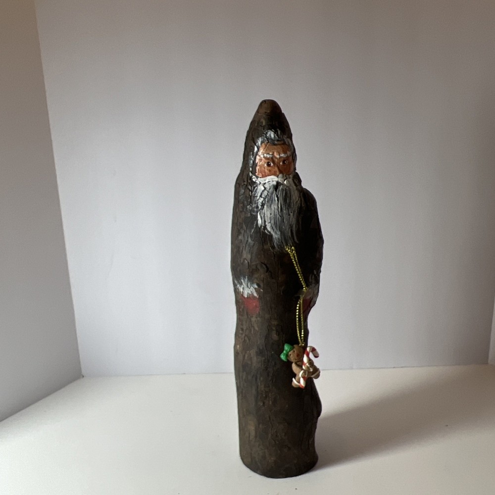 Christmas Folk Art Driftwood Santa Hand Painted