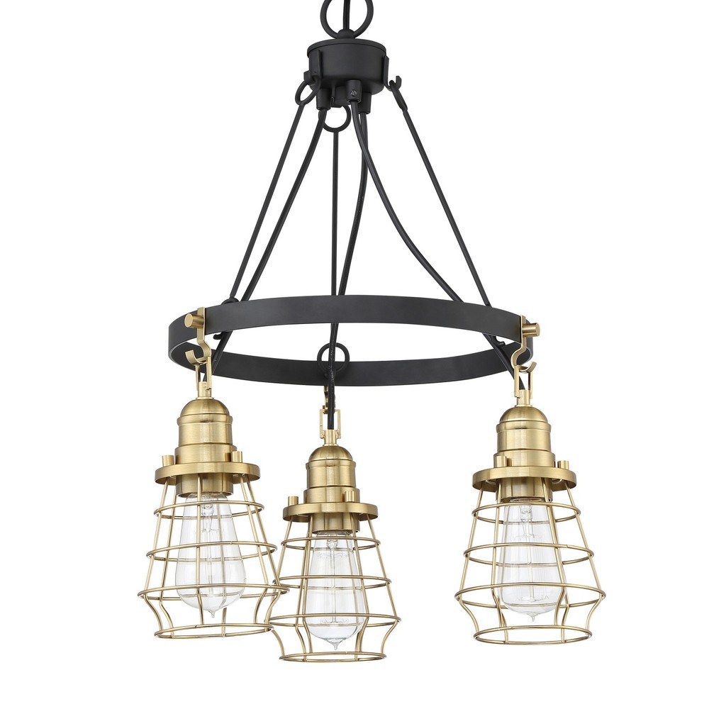 Craftmade Thatcher 3-Light 18-Inch Black Chandelier