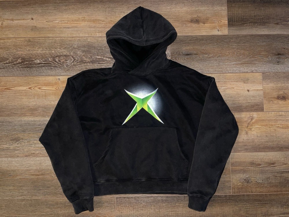 Original Xbox Logo Hoodie Mens Medium Boxy Cropped Fit Fashion Streetwear