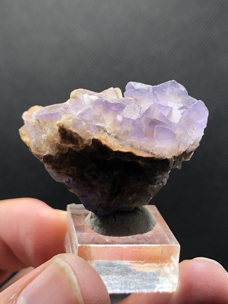 Stunning Purple Fluorite and Calcite Crystal Cluster Specimen  