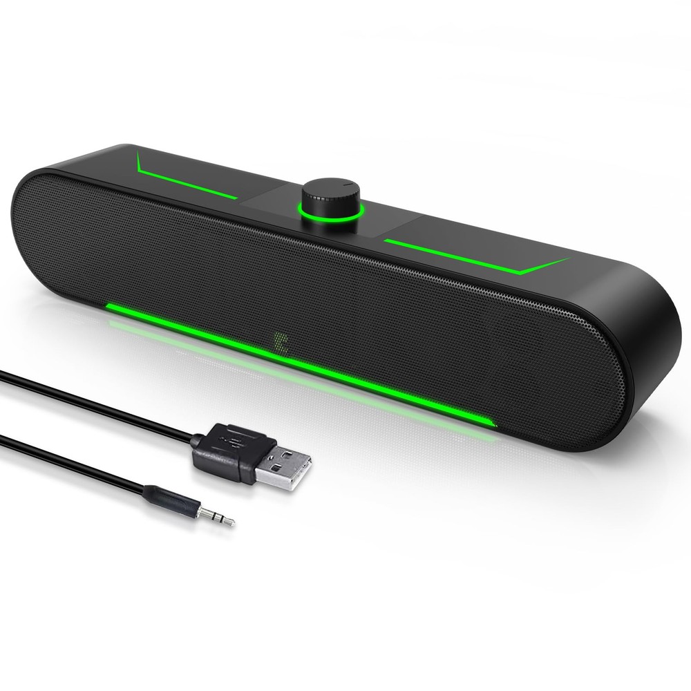 Computer Speakers for Desktop PC Laptop - Wired USB-Powered Sound bar with Cl...