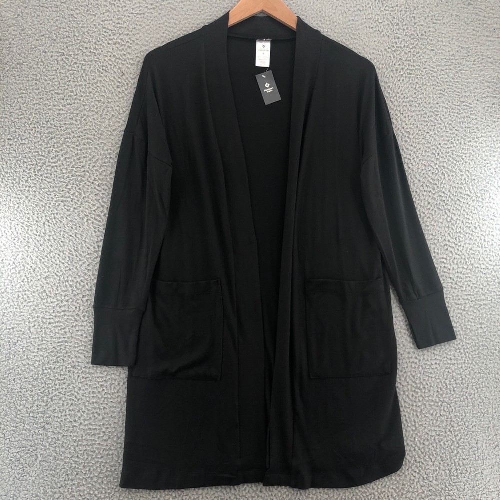 Women's Small Black Super Soft Open Knit Cardigan with Pockets NWT-image