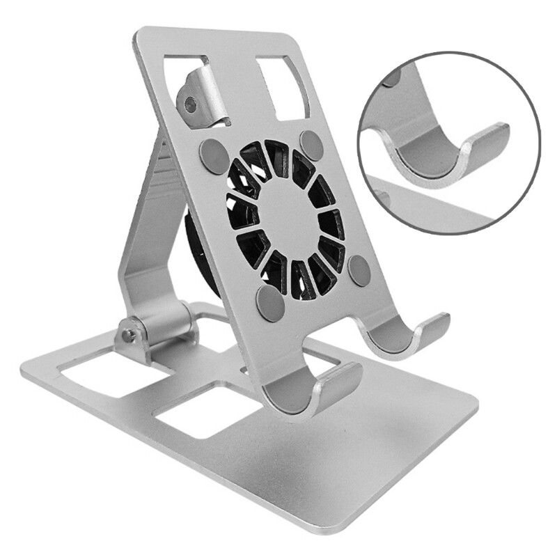 Adjustable Foldable Portable Phone Stand with Built-in Cooling Fan  