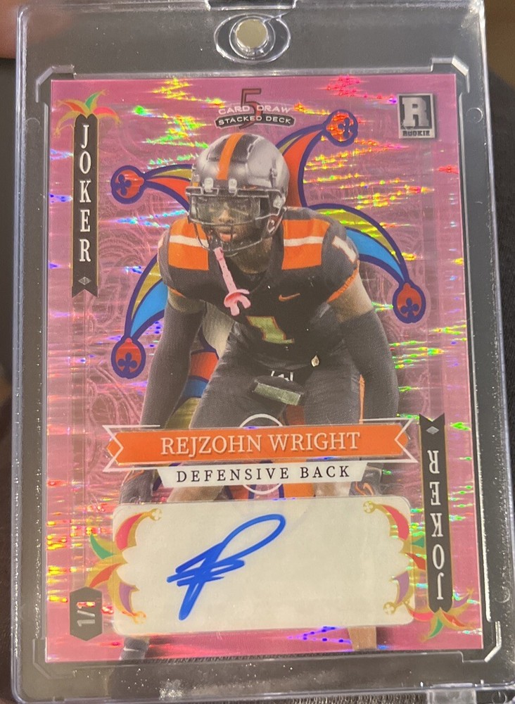 1/1 AUTO Rejzohn Wright Pink Joker Wildcard 5 Card Draw