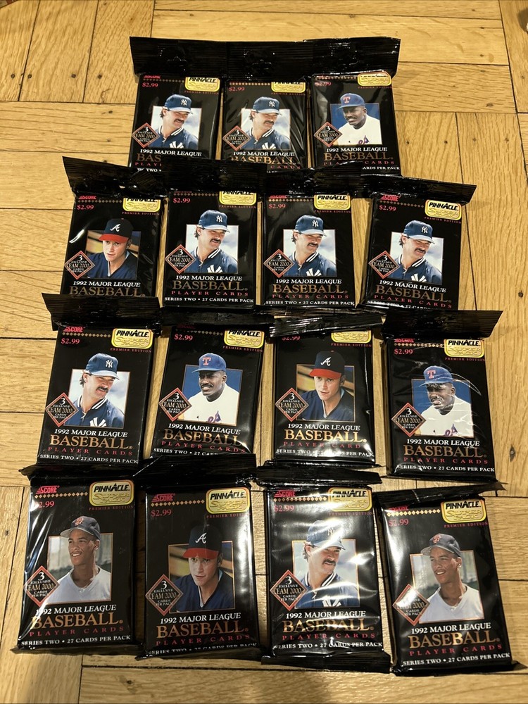 + 1992 Score Pinnacle Baseball Series 2 Super Pack  Lot of 15 Packs