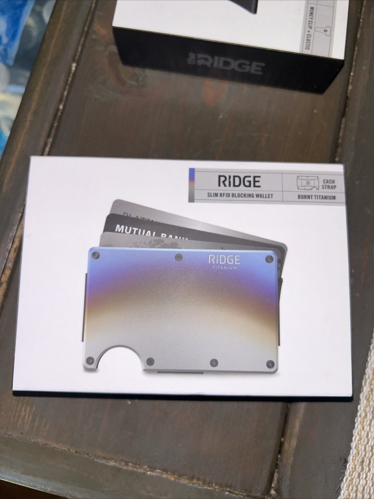 Ridge Wallet 2.0 - Burnt Titanium - Cash Strap - SEALED