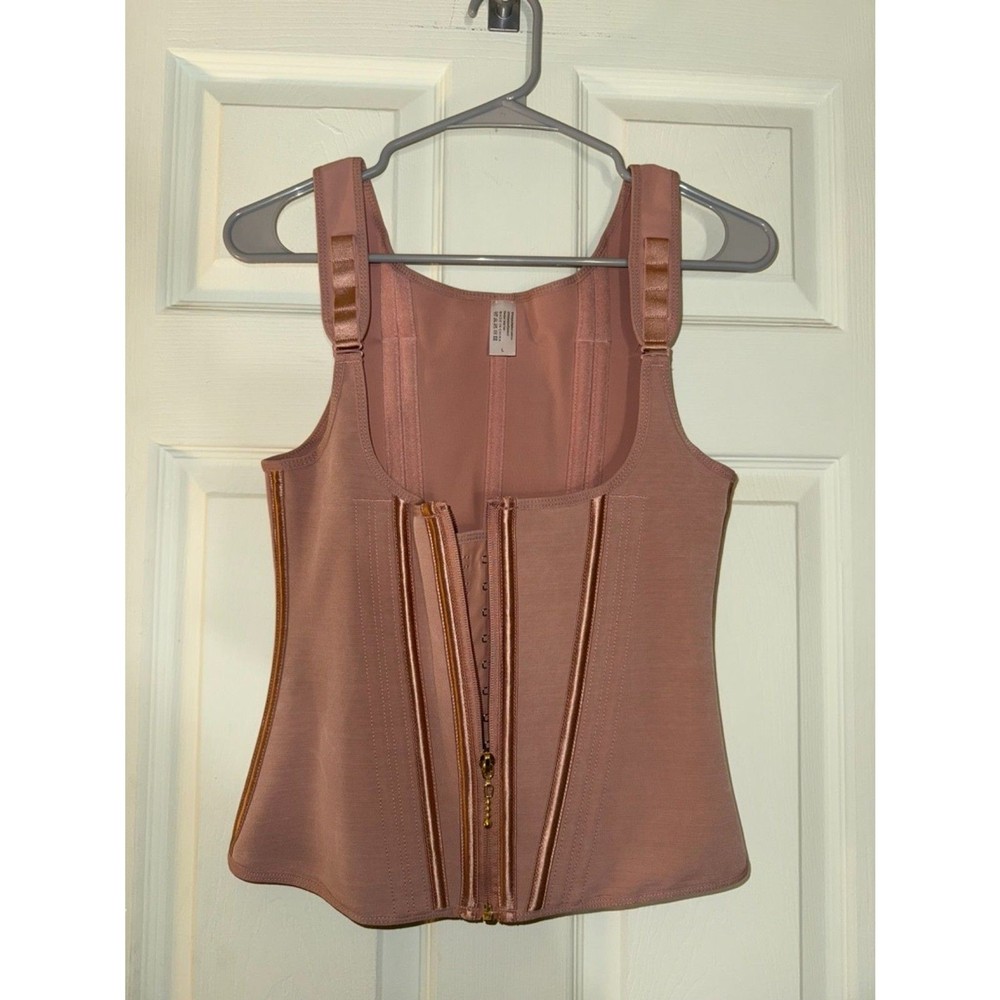 Double Compression Waist Trainer Corset with Zipper & Hook for a Flat Tummy